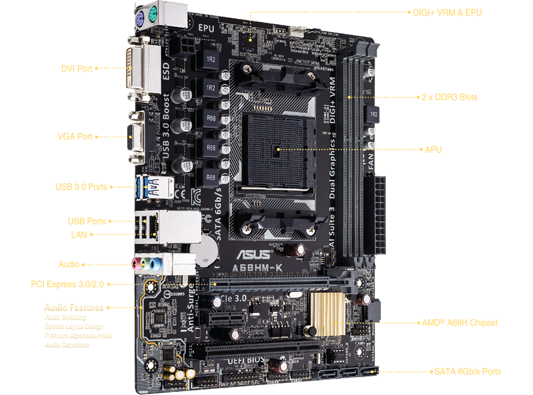 A68hm k asus схема подключения