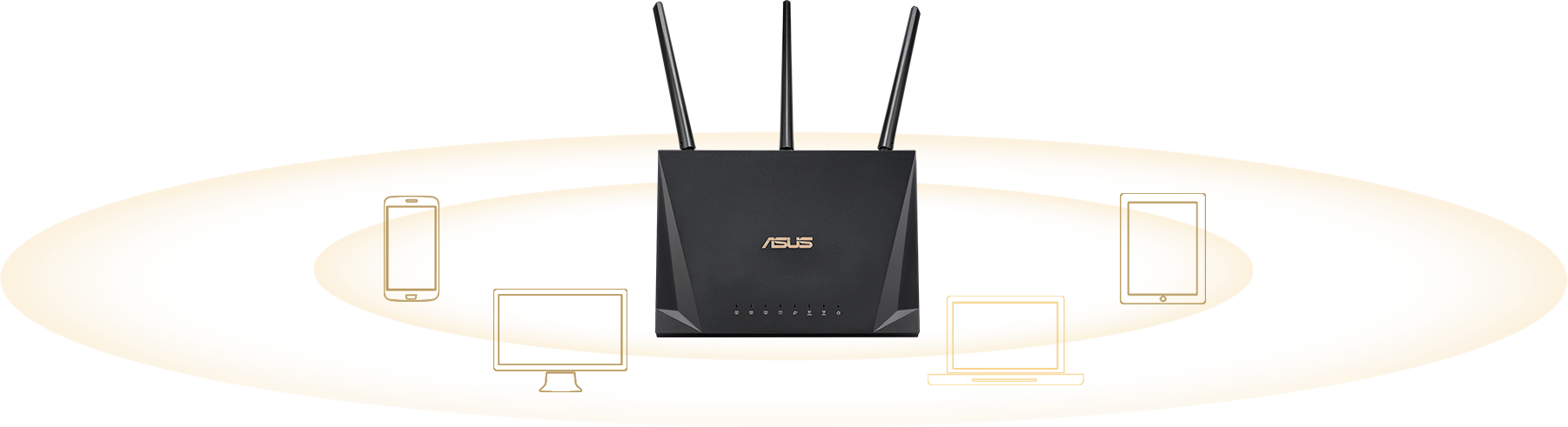 ASUS RT-AC85P comes with Multi-user MIMO, allowing RT-AC85P to serve multi-device at a time